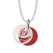 Collana doppio ciondolo con catena logo anno fede smalto rosso
