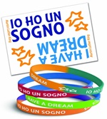 Braccialetto "IO HO UN SOGNO - I HAVE A DREAM".  Bi-color e bi-lingue! Oggettistica devozionale