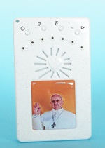 Rosario elettronico bianco Papa Francesco saluto con la nuova versione del Padre Nostro  Rosari