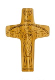 Croce Papa Francesco "Gesù ci accompagna…" da parete Arte sacra