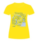 T-Shirt Donna serie città Venezia gialla Casa, giochi e gadget