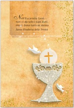 Biglietto Prima Comunione "Nell’Eucaristia Gesù ..."  Festività, ricorrenze, occasioni speciali