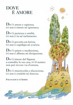25 Cartoline "Dove è amore" San Francesco d'Assisi Cartoleria