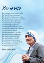 Poster "Vivi la vita" (Madre Teresa di Calcutta) Cartoleria