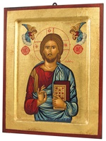 Icona Gesù Cristo Pantocrator cornice dorata Arte sacra