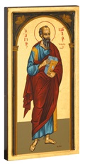 Icona San Paolo figura intera con arco Arte sacra