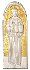 Icona Cristo bizantina argento sfondo oro Arte sacra