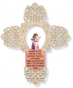 Croce rosa traforata Angelo di Dio Arte sacra