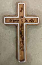 Croce pettorale in legno d'ulivo - Prima Comunione Festività, ricorrenze, occasioni speciali