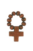 Decina rosario dito legno scuro elastico  Rosari
