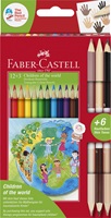 Astuccio cartone 12 matite colorate triangolari Children of the World + 3 matite colorate bicolor Cartoleria