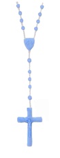 Corona rosario azzurra plastica nylon Rosari