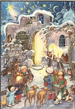 Calendario dell'avvento  - Richard Sellmer Village Christmas Scene Traditional advent calendar  Festività, ricorrenze, occasioni speciali